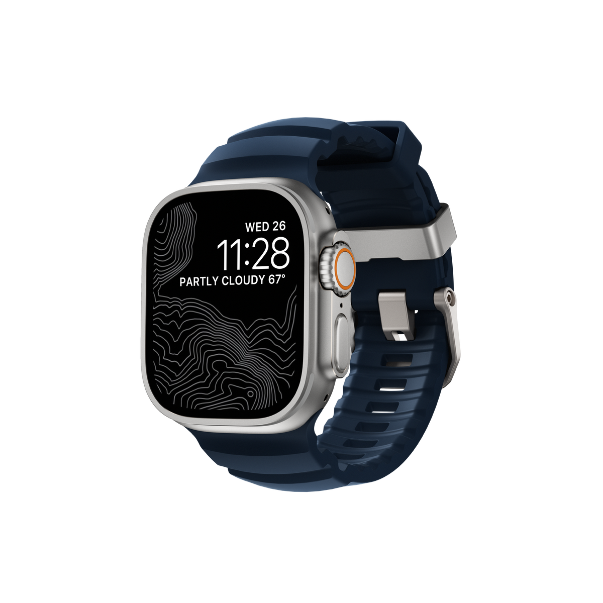 Nomad Rocky Point Band V2 - 46/49mm - Natural Hardware - Atlantic Blue