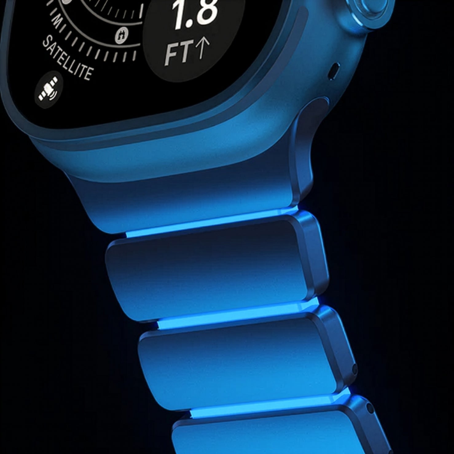 Nomad Stratos Band - Natural Titanium - Icy Blue Glow