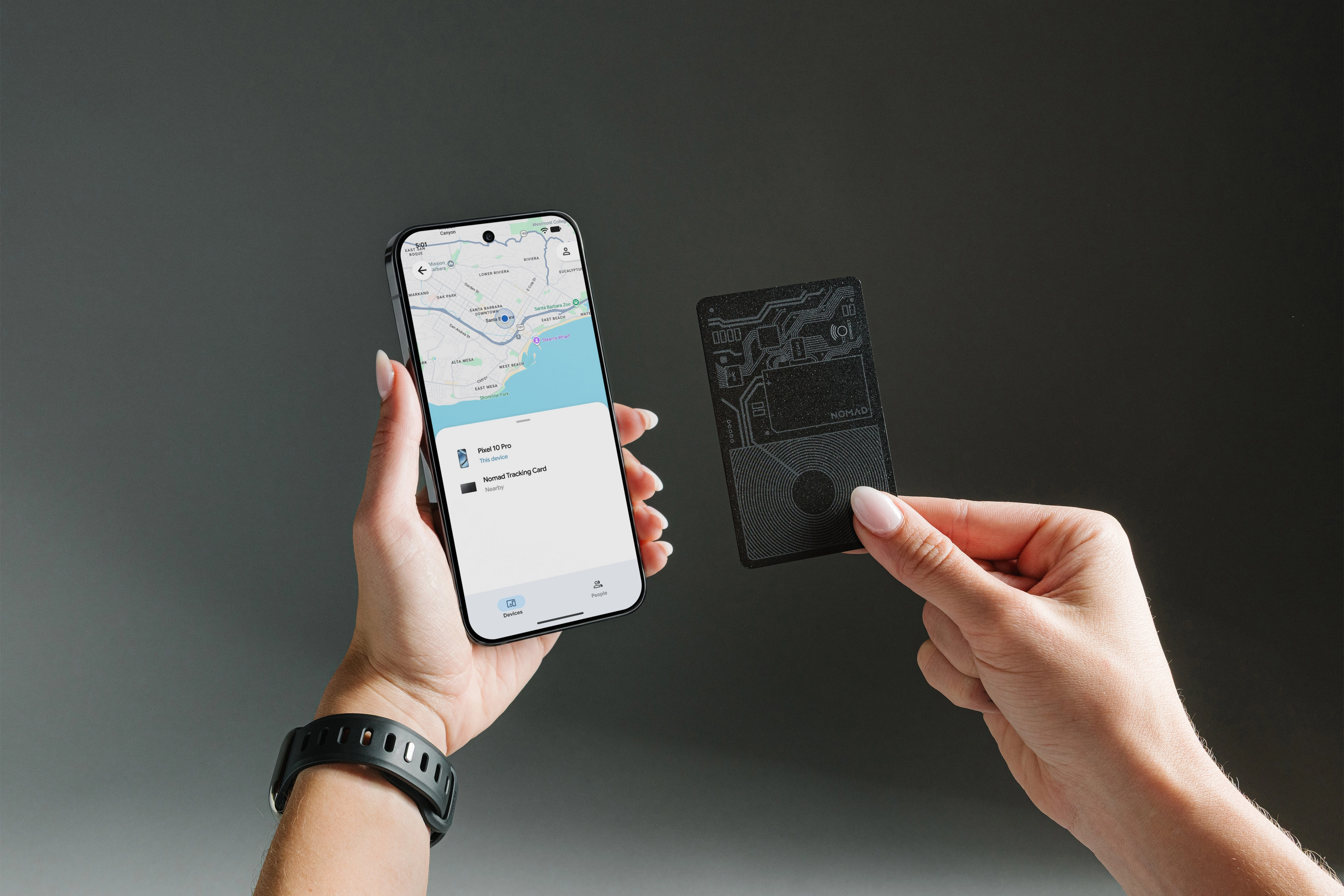 Nomad Tracking Card Air - Black - Google (Find Hub)
