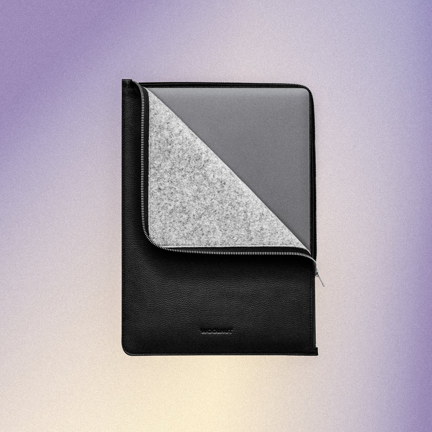 Woolnut Leather Folio for 15" MacBook - Black
