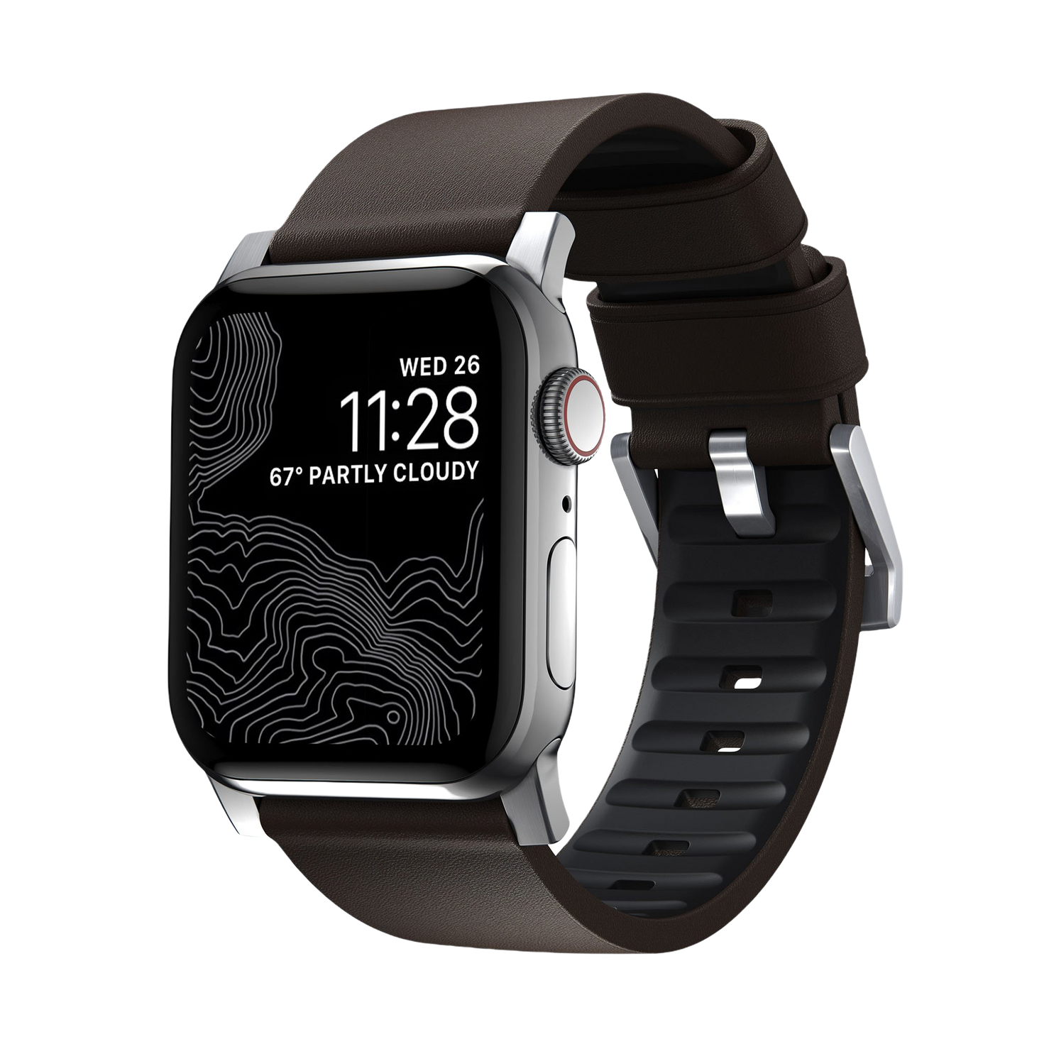 Nomad Active Band Pro - 46/49mm - Silver Hardware - Brown