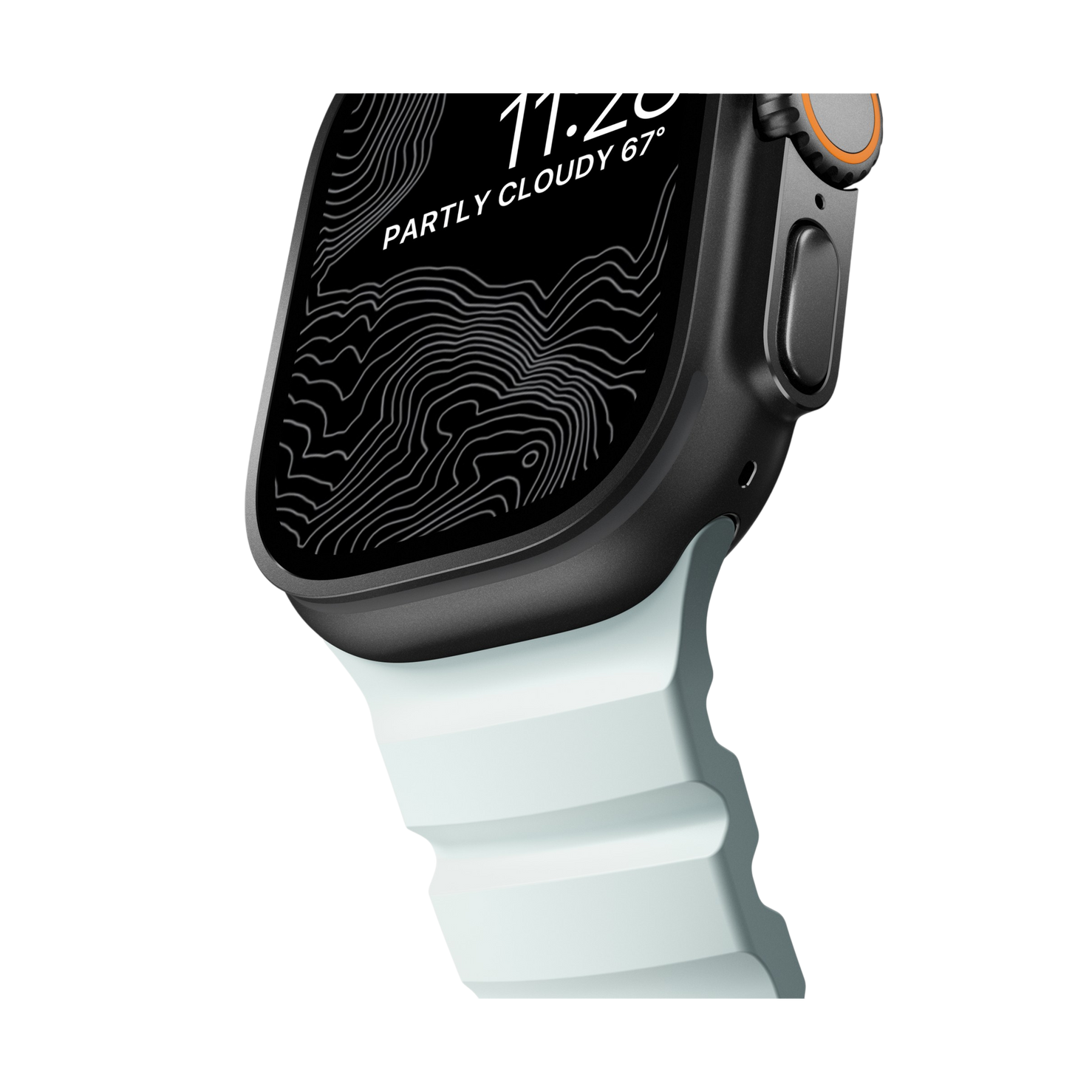 Nomad Rocky Point Band - 46/49mm - Black Hardware - Icy Blue Glow