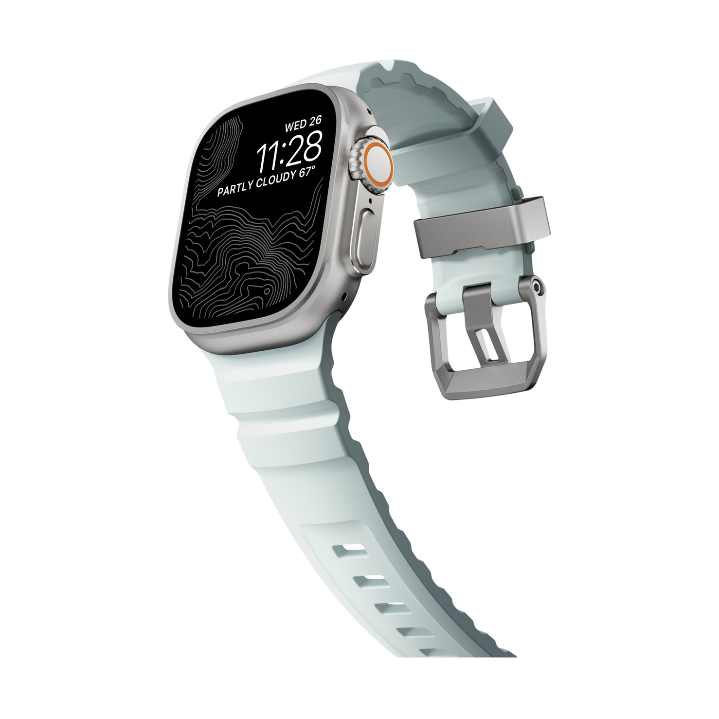 Nomad Rocky Point Band - 46/49mm - Natural Hardware - Icy Blue Glow