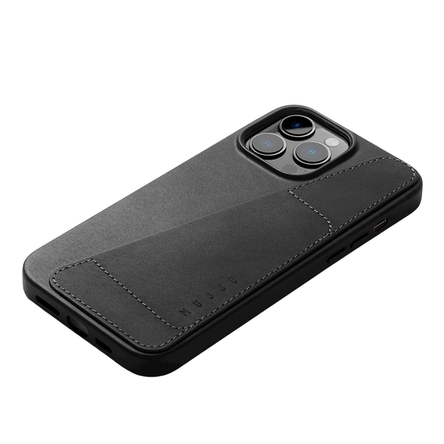 Mujjo Full Leather Wallet Case for iPhone 14 Pro Max - Black