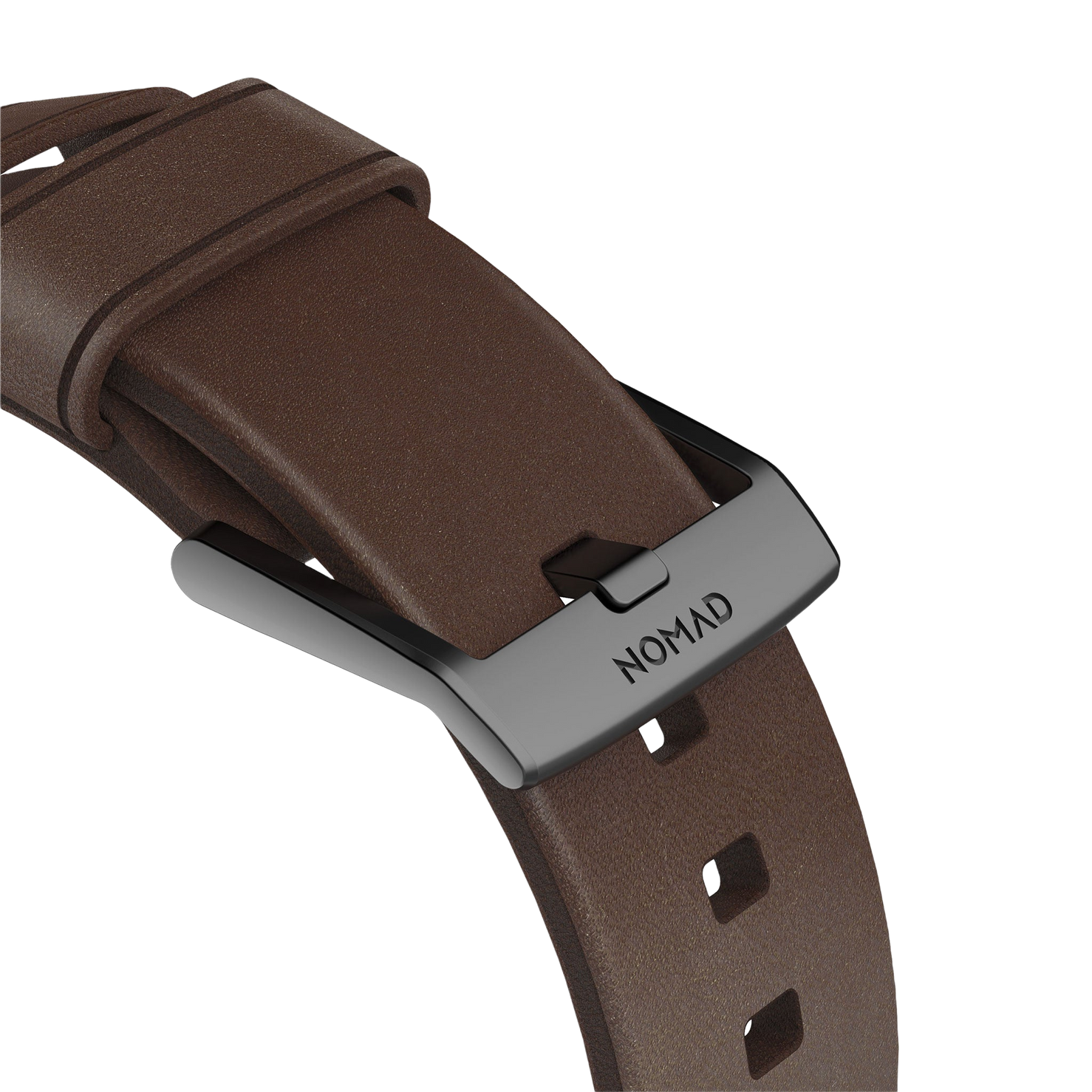 Nomad Modern Band with Horween Leather - 46/49mm - Black Hardware - Brown