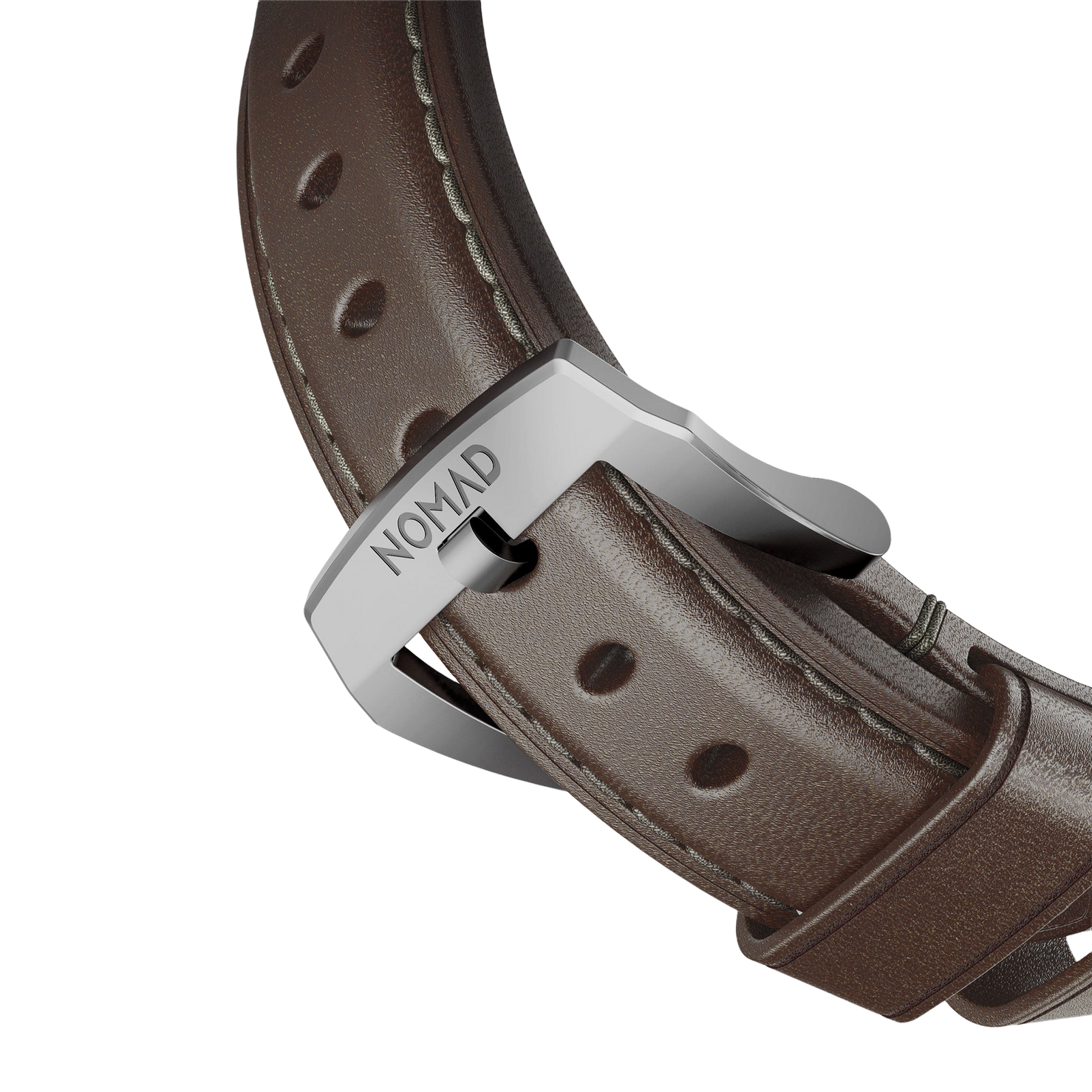 Nomad Traditional Band - 46/49mm - Silver Hardware - Brown